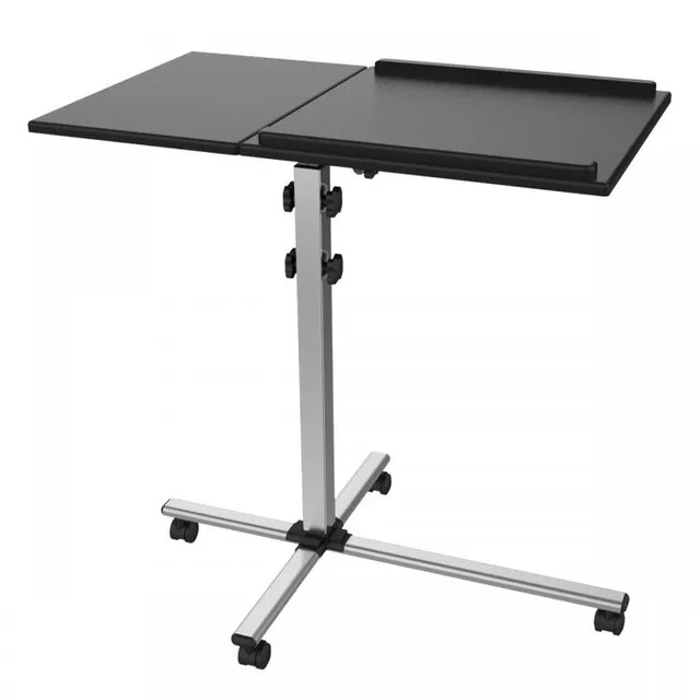 PFS-2, Multimediavagn, Svart, Silver, MDF, PVC, Stål, Projektor, 10 kg, 4 hjul