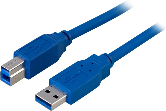 USB 3.0 kabel, Typ A ha - Typ B ha - 2m - Blå