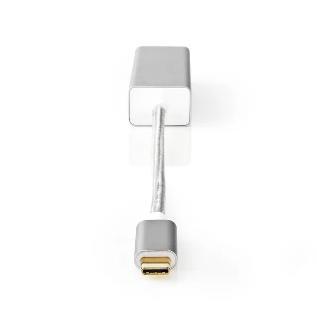 USB-nätverkskort | USB 3.2 Gen 1 | 1 Gbps | USB-C™ Hane | RJ45 Hona | 0.20 m | Rund | Guldplaterad | Förtent Koppar | Silver | Kartong med täckt fönster