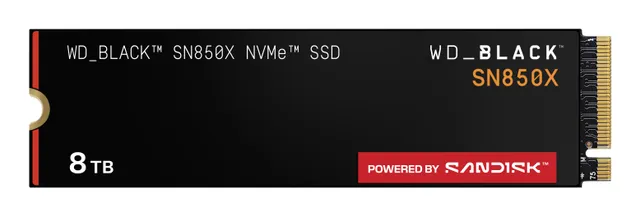 WD Black SN850X SSD - 8TB - M.2 2280 - PCIe 4.0 - Utan värmespridare