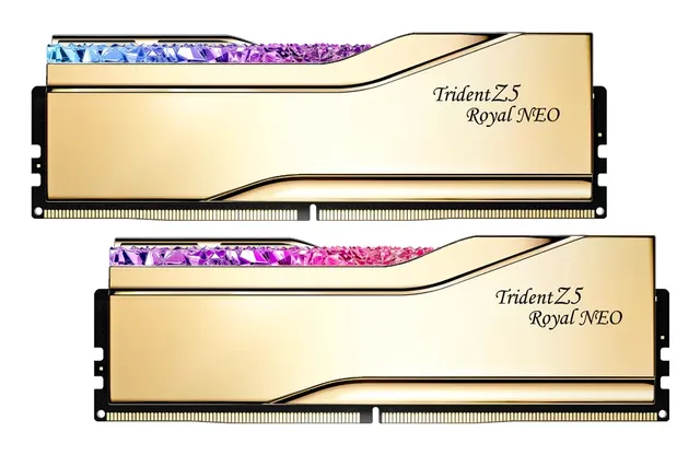 32 GB (2x16GB) DDR5-6400 G.Skill Trident Z5 Royal Neo RGB Gold CL30, AMD EXPO