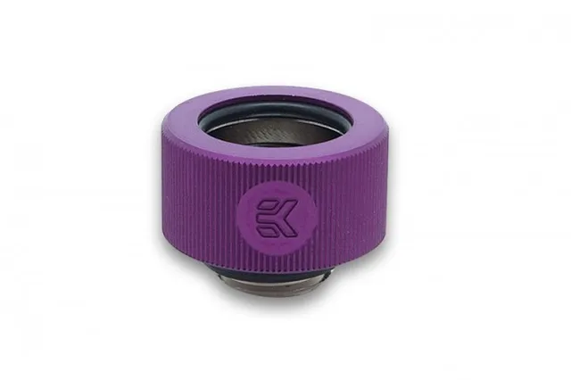 EK Water Blocks EK-HDC Fitting 16mm G1/4, Gjuten aluminium, mässing, Lila, 23,8 mm, 23,8 mm, 14,5 mm