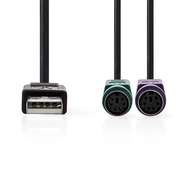 USB-A hane till 2x PS/2 honor 0,3 m