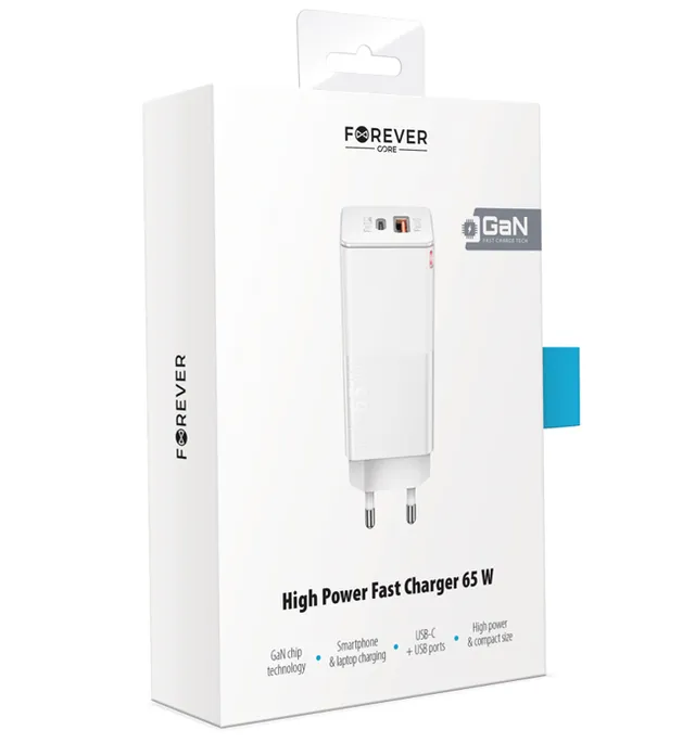 65W USB-C PD & USB-A QC - White