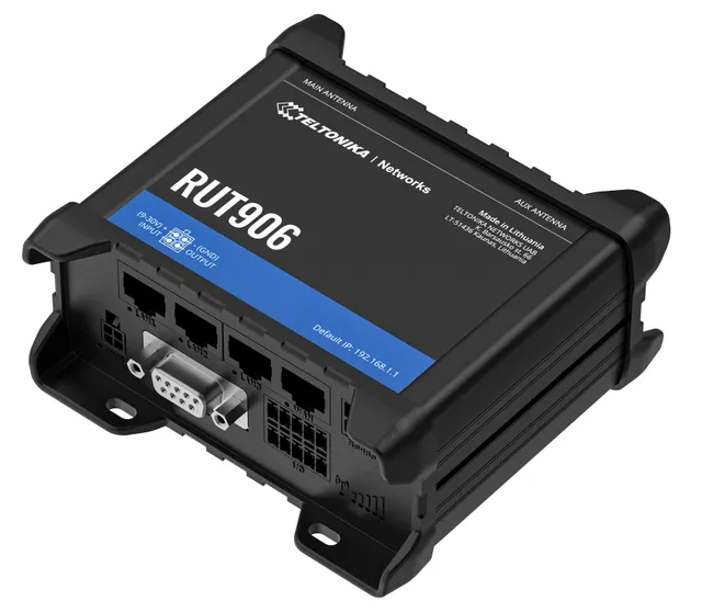 RUT906 4G LTE RS232/RS485 Router (RUT906000000 / Standard package with EU PSU) - Wireless router N Standard - 802.11n