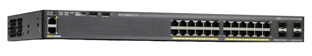 Catalyst 2960X-24PS-L - Switch - Administrerad - 24 x 10/100/1000 (PoE+) + 4 x Gigabit SFP - skrivbordsmodell, rackmonterbar - PoE+ (370 W) - åt