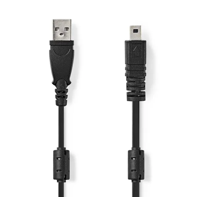 USB-kabel | USB 2.0 | USB-A Hane | UC-E6 8-Pins Male | 480 Mbps | Nickelplaterad | 2.00 m | Rund | PVC | Svart | Label