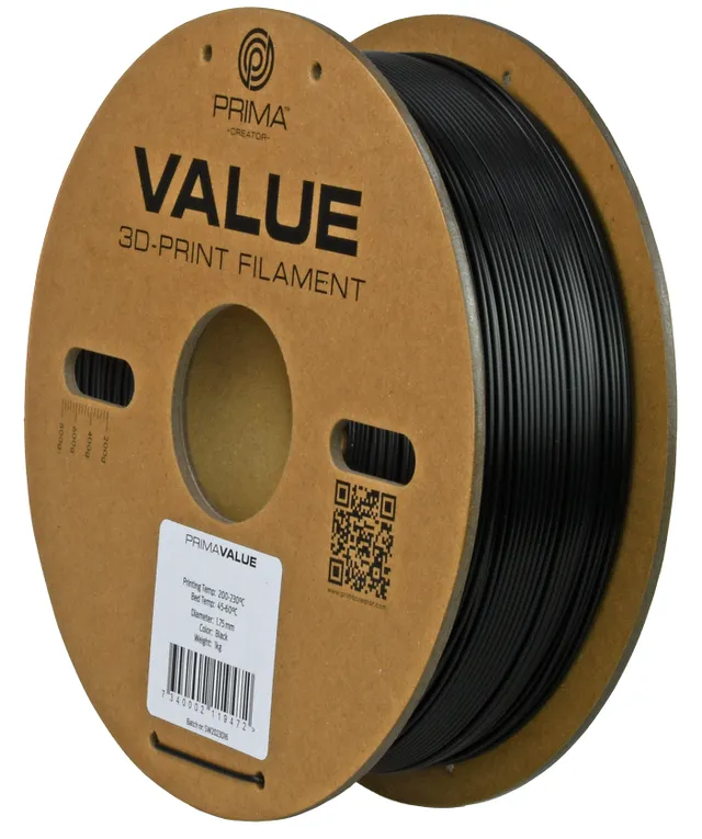 Prima Value ABS 1.75mm 1kg - Svart