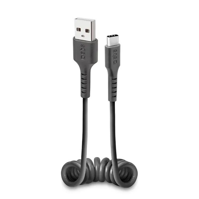 USB-A – USB-C USB 2.0 kelattu kaapeli, 0,5 m, musta