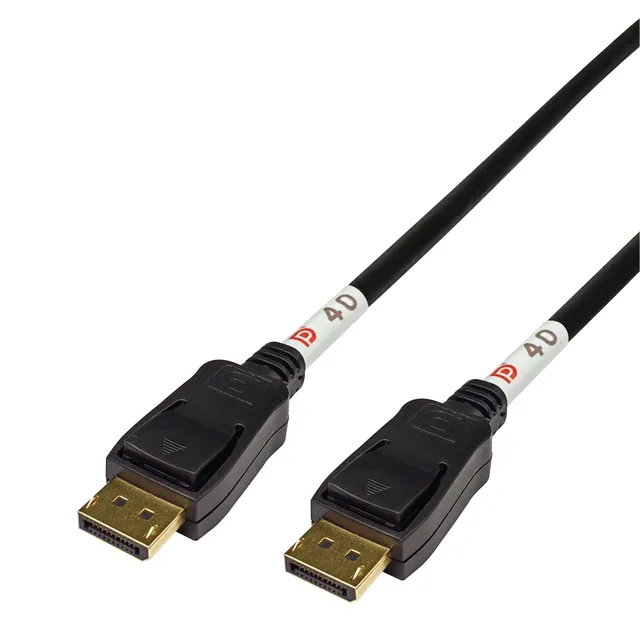 DisplayPort 2.1, 8K, DP40, 1 m, Svart
