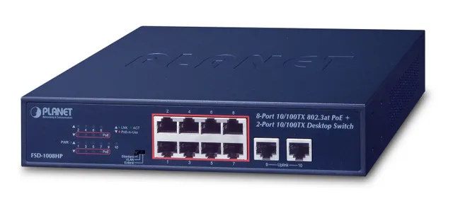 FSD-1008HP - Switch - ohanterad - 8 x 10/10