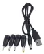 1m Strömkabel USB till DC med 5 kontakter USB DC POwer