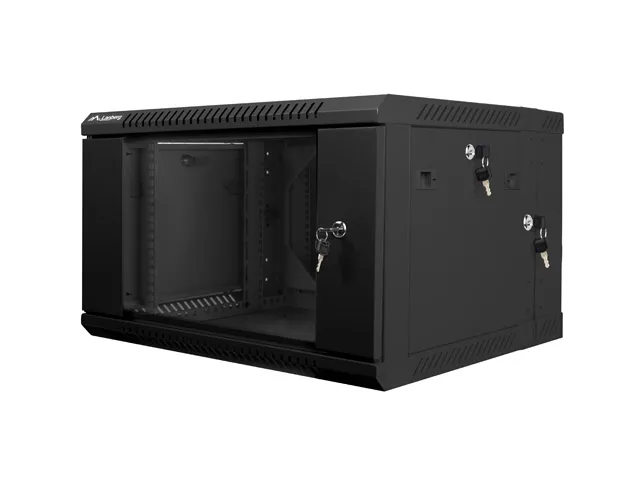 WF02-6606-10B Rack Cabinet 19" Double Section Wall Mount 6U 600x600mm (Flat Pack)) Black