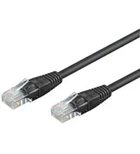 CAT 6 patchkabel, U/UTP, svart kopparklädd aluminiumtråd (CCA), 15 m