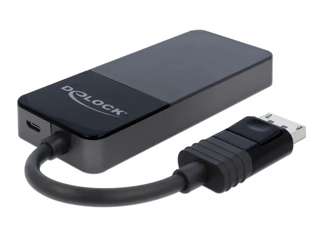 DisplayPort 1.4 Splitter 1 x DisplayPort to 3 x HDMI MST - Video/audiosplitter - 3 x HDMI - skrivbordsmodell