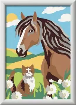 CreArt Paint by Numbers - Horse and Kitty