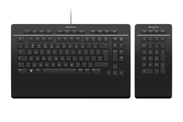 Keyboard Pro with Numpad - keyboard and numeric pad set - QWERTY - Nordic - Tastatur & Numerisk set - Nordisk - Svart