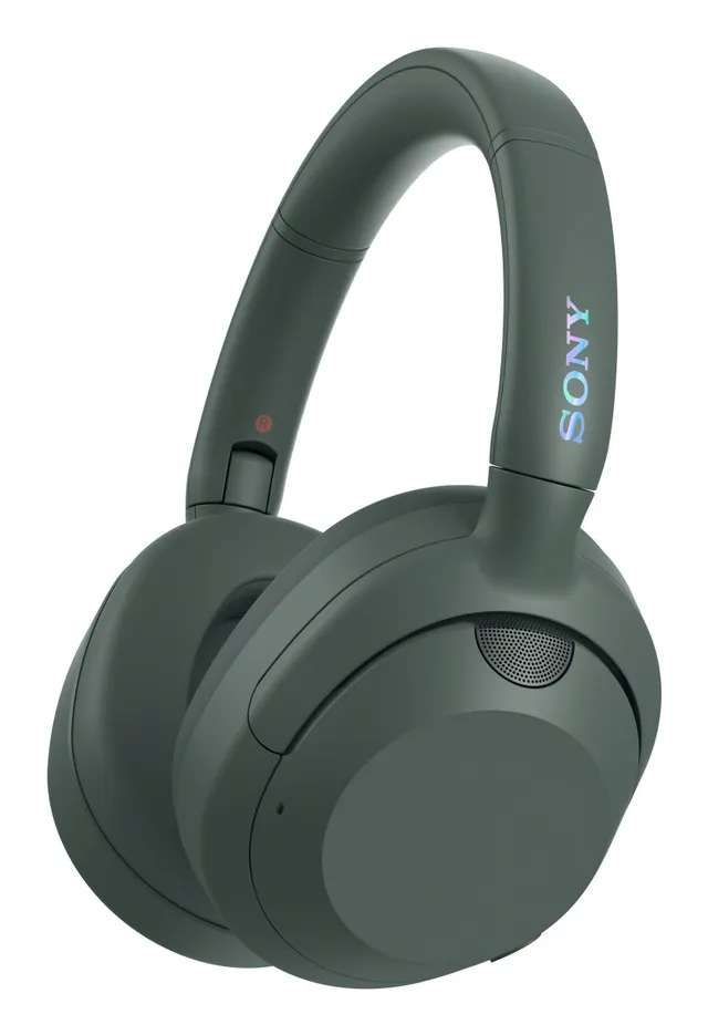 Sony WH-ULT900N - Ult Power Sound Series - hörlurar med mikrofon - fullstorlek - Bluetooth - trådlös, kabelansluten - aktiv brusradering - 3,5 mm kontakt - ljudisolerande - forest gray