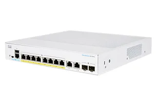 Business 350 Series CBS350-8FP-E-2G - Switch - L3 - Administrerad - 8 x 10/100/1000 (PoE+) + 2 x kombinations-SFP - rackmonterbar - PoE+ (120 W)