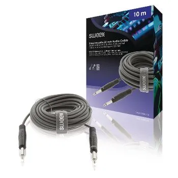 Instrumentkabel 6,3 mm 10 m, Svart