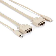 EHN900025U-0010, 3 m, USB, USB, DVI-D, Vit, Hankoppling