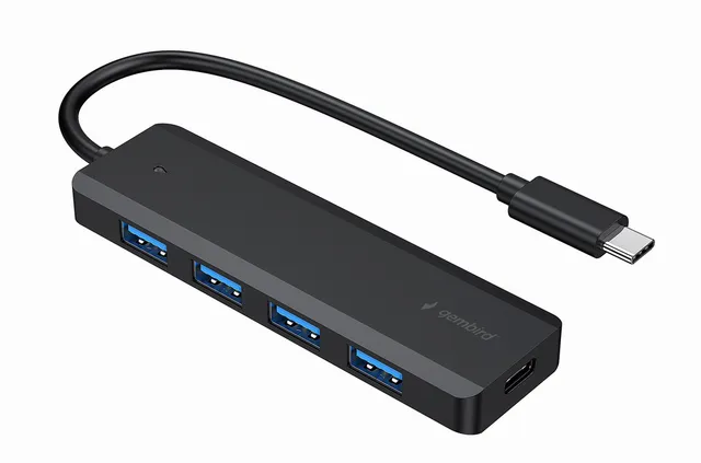 UHB-CM-U3P4P-01 - Hubb - typ-C - 4 x USB 3.1 Gen 1 - skrivbordsmodell