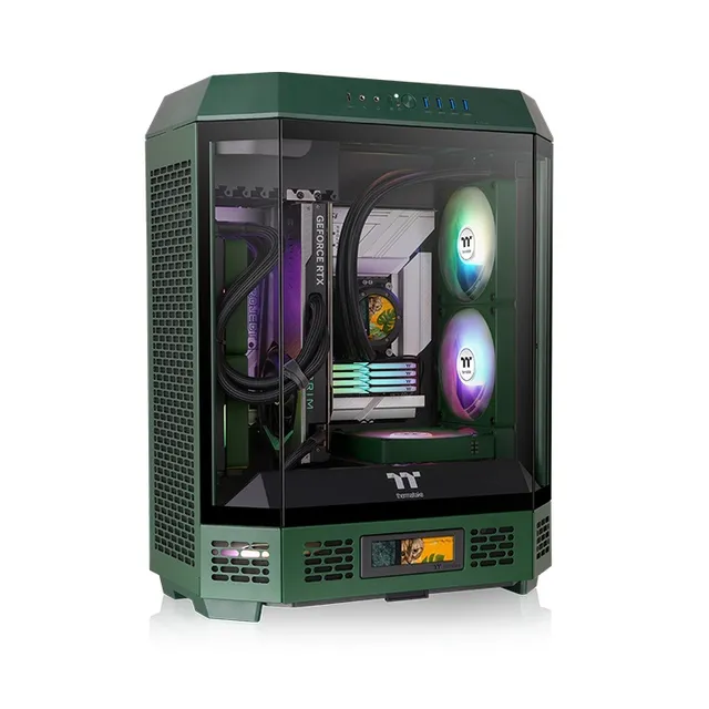 Tower 600 -miditornikotelo ikkunalla, racing green