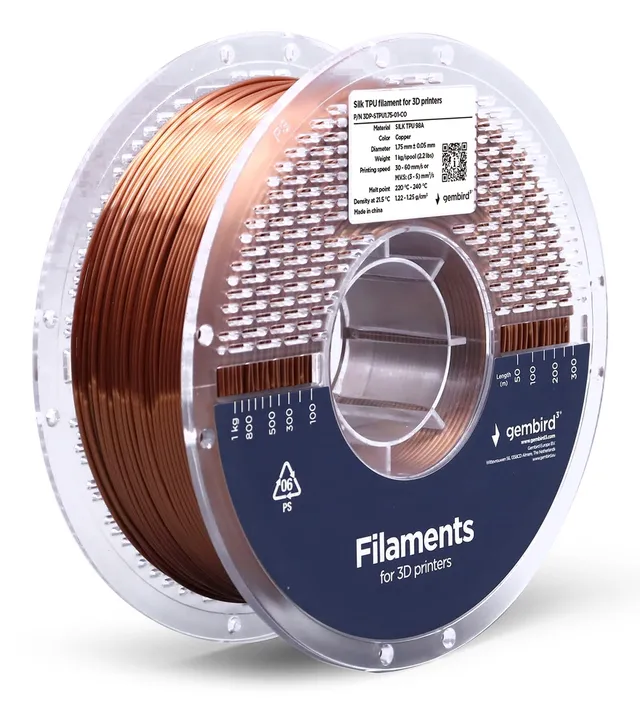 TPE, TPU, TPC (Flexibel) filament - Koppar - 1.75mm ø - 1 kg