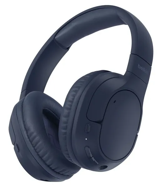 SoundForm Surround - Hörlurar med mikrofon - fullstorlek - Bluetooth - trådlös, kabelansluten - USB-C, 3,5 mm kontakt - blå