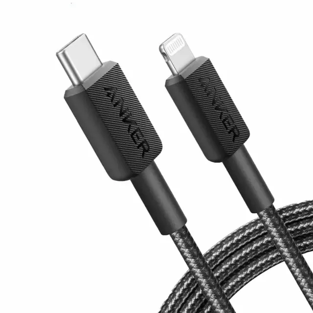 322, 0,9 m, Lightning, USB C, Hankontakt, Hankontakt, Svart