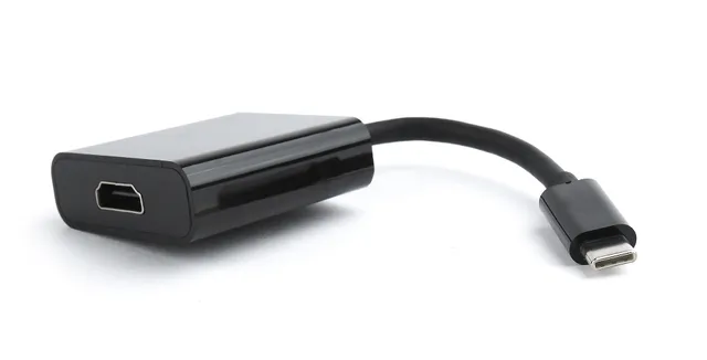 Cablexpert A-CM-HDMIF-01 - Videokort - USB-C hane till HDMI hona - 15 cm - dubbelt skärmad - svart - stöd för 4K