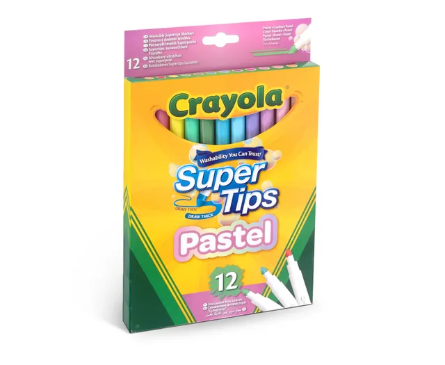Supertips Pastell tvättbara tuschpennor 12 st
