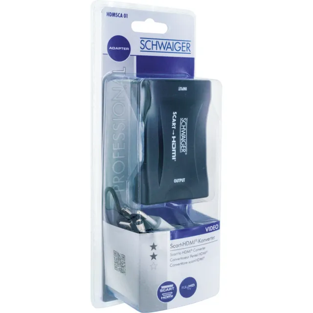 PROFESSIONAL - Videokonverterare - SCART - HDMI - svart