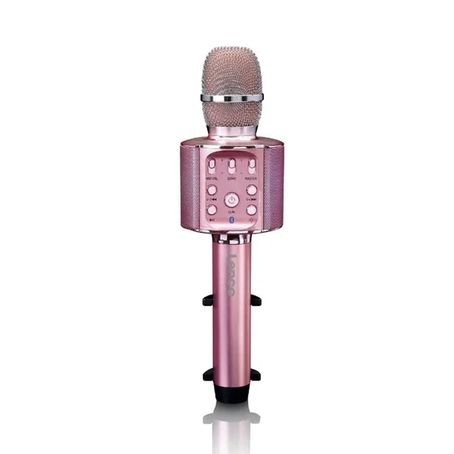 Bluetooth® Karaokemikrofon med högtalare och belysning Rosa