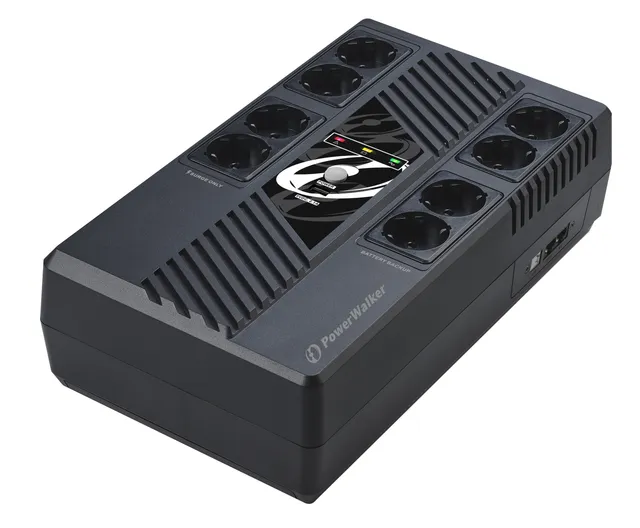 PowerWalker VI 1000 MS - UPS - AC 230 V - 600 Watt - 1000 VA - 9 Ah - USB - utgångskontakter: 8