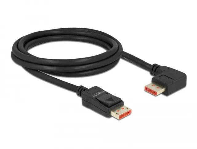 DisplayPort Kabel 1.4 (4k/8k) - Rätvinklad - Svart - 2m