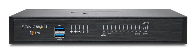 SonicWall TZ570P - Advanced Edition - säkerhetsfunktion - 1GbE, 5GbE - SonicWall säkerhetsuppgradering, plusprogram (2 år) - skrivbord