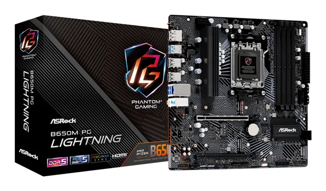 B650M PG LIGHTNING Moderkort - AMD B650 - AMD AM5 - DDR5 RAM - Micro-ATX