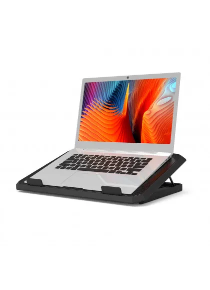 PORT Ergonomic Cooler Pro - Fläkt till bärbar dator/notebook - med 2-ports USB-hubb - 17" - 140 mm