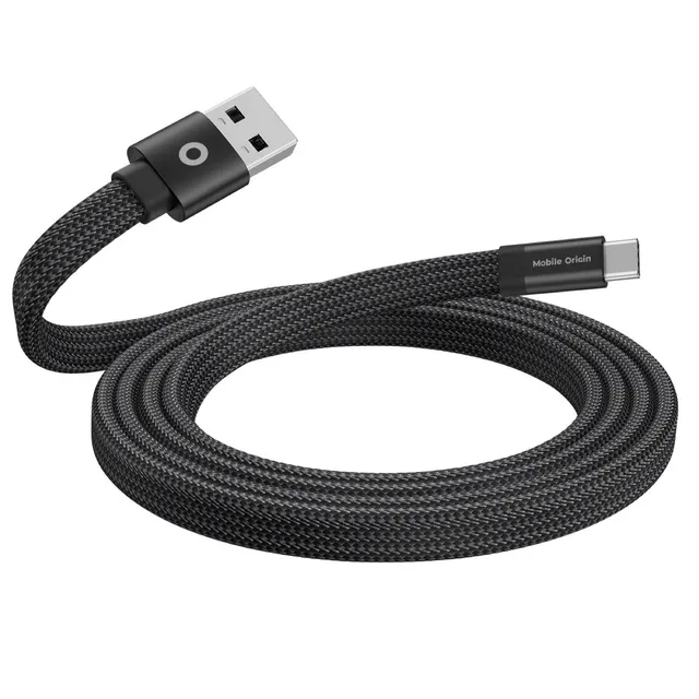 Magnetic Flat Patented Original Cable USB-A to USB-C 1m - black