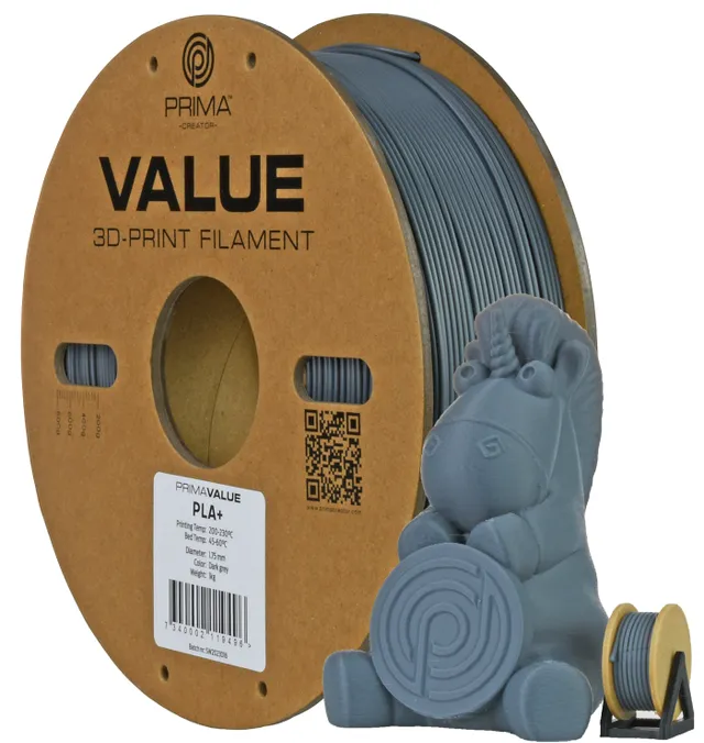 Prima Value PLA+ 1.75mm 1kg - Mörkgrå