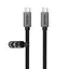 1m USB 3.2 Gen 2 USB-C till C nylonflätad kabel PD3.1 240W 20G 4K60Hz grå