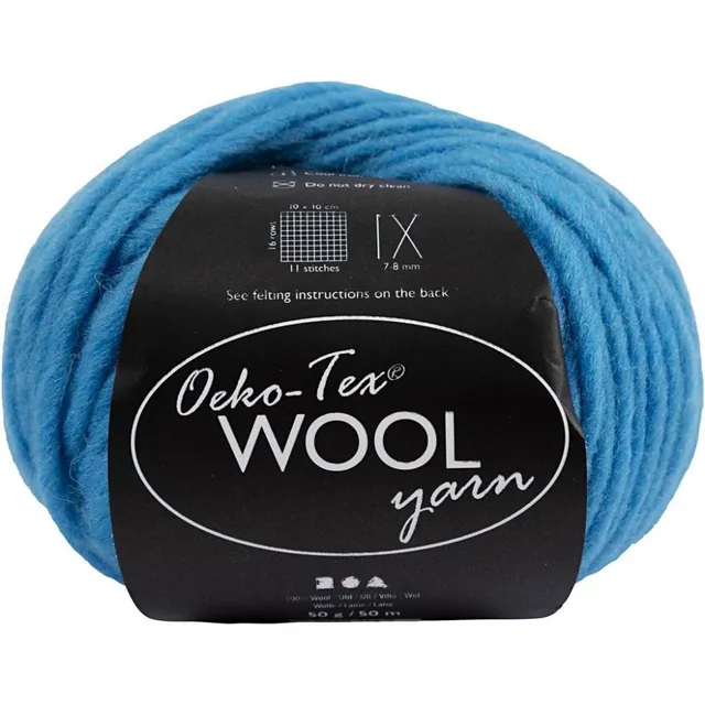 Wool yarn Turquoise 50m