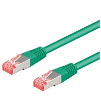 Patchkabel CAT 6A, S/FTP (PiMF), grön, 1,5 m opparledare (CU), halogenfri kabelhölje (LSZH)