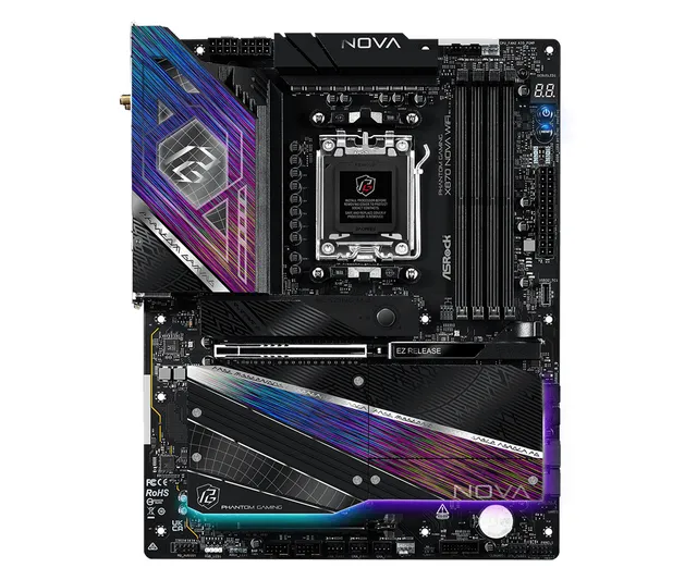 X870 NOVA WiFi Moderkort - AMD X870 - AMD AM5 - DDR5 RAM - ATX