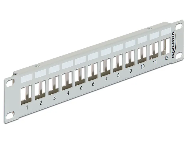 Keystone Patch Panel - Patch-panel - grå - 1U - 10 - 12 portar