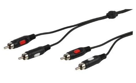 Audio Cable 2xRCA Male 2.5m Black