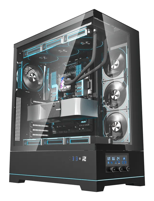 DY451L PRO computer case with fan (black) - Chassi - Miditower - Svart