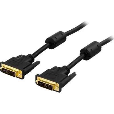 DVI-D-kabel, guldpläterad, 5 meter - Svart