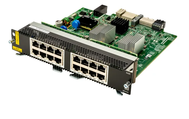 HPE Aruba Networking CX 5420 16p Smart Rate 1G/2.5G/5G Class6 PoE Module - Switch - L3 - Administrerad - 16 x 1/2.5/5GBase-T POE+ - främre till bakre